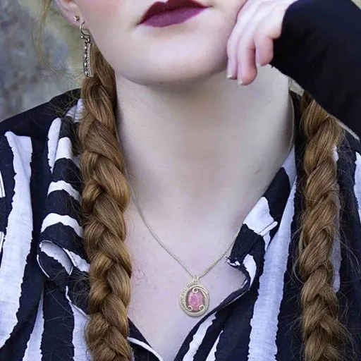 Lepidolite Wire Wrapped Silver Mini Pendant