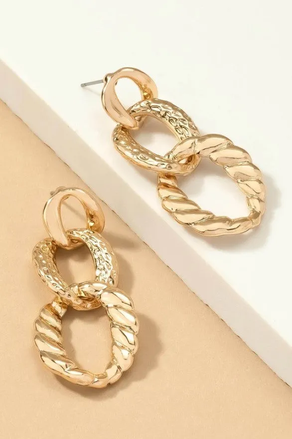 Lightweight chunky chain link drop earrings