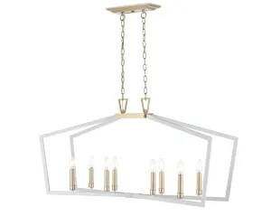 Lizabeth Pendant - Matte White / Modern Gold -  42.2in. Diameter - E12 Candelabra Base