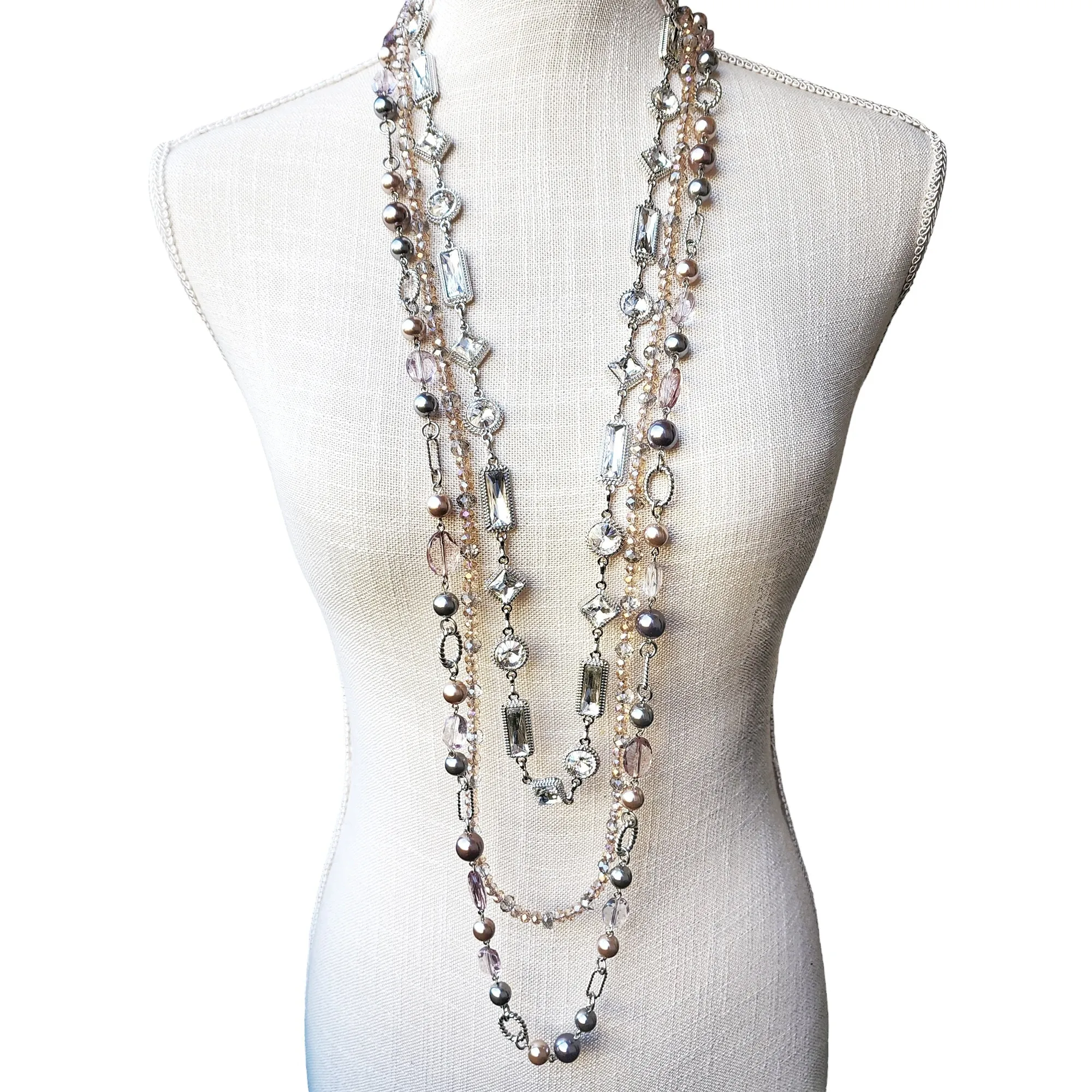 Long Layered Chunky Boho Statement Necklace