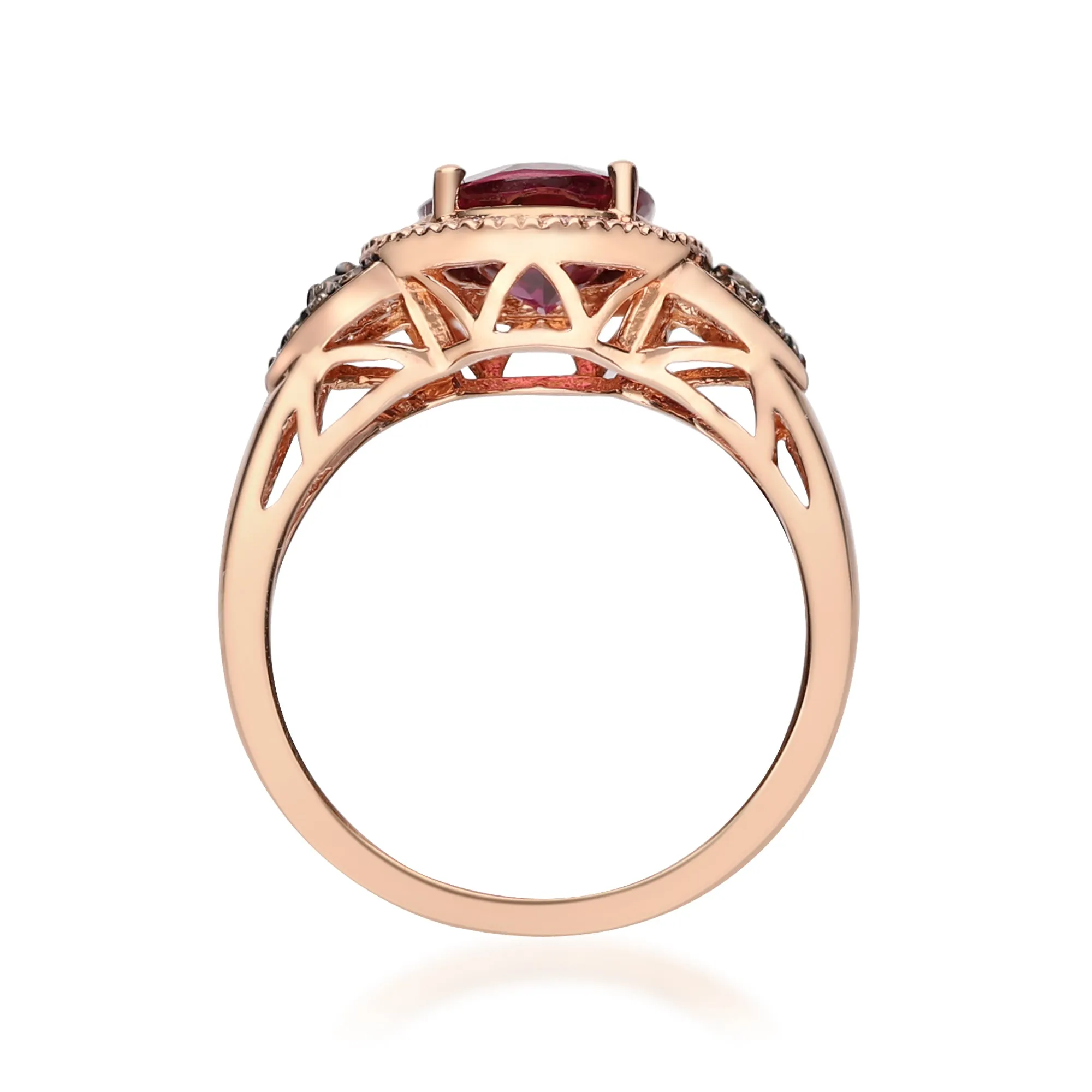 Luna 10K Rose Gold Oval-Cut Garnet Ring