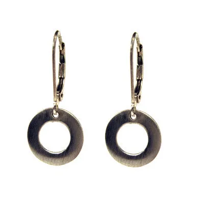 mini open circle drop earrings