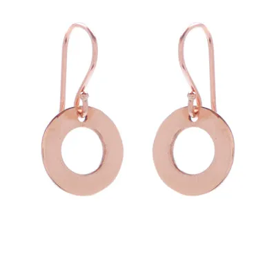 mini open circle drop earrings