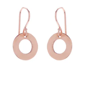 mini open circle drop earrings