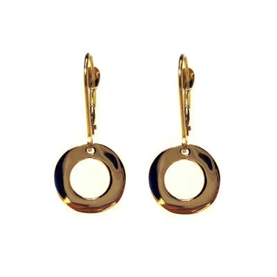 mini open circle drop earrings