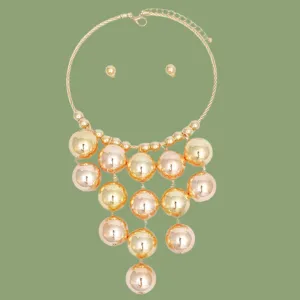 Mixed Bauble Ball Necklace Set for Women