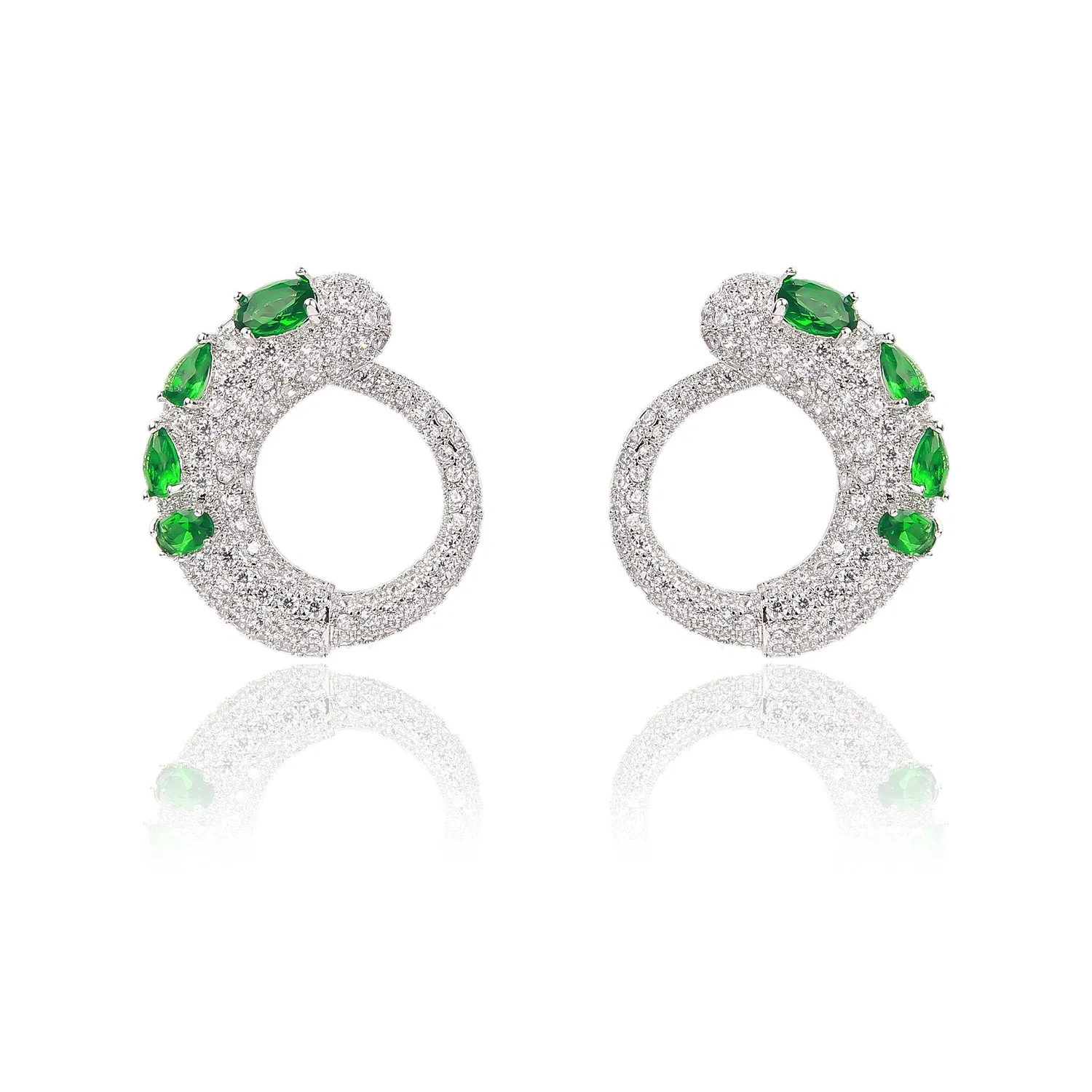 Multicolor Cubic Zirconia Stud Earring for Wedding Accessories CE10877