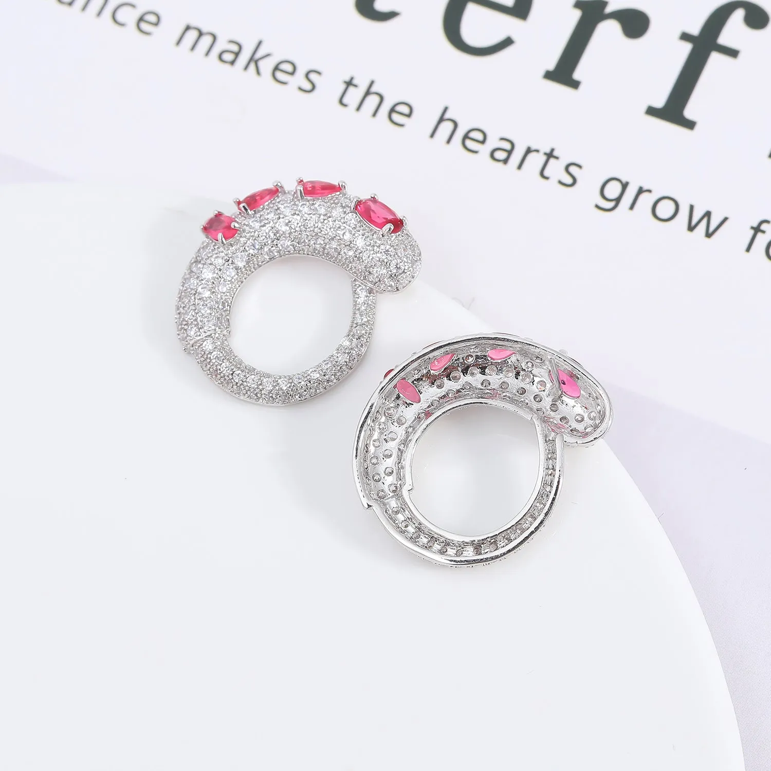 Multicolor Cubic Zirconia Stud Earring for Wedding Accessories CE10877