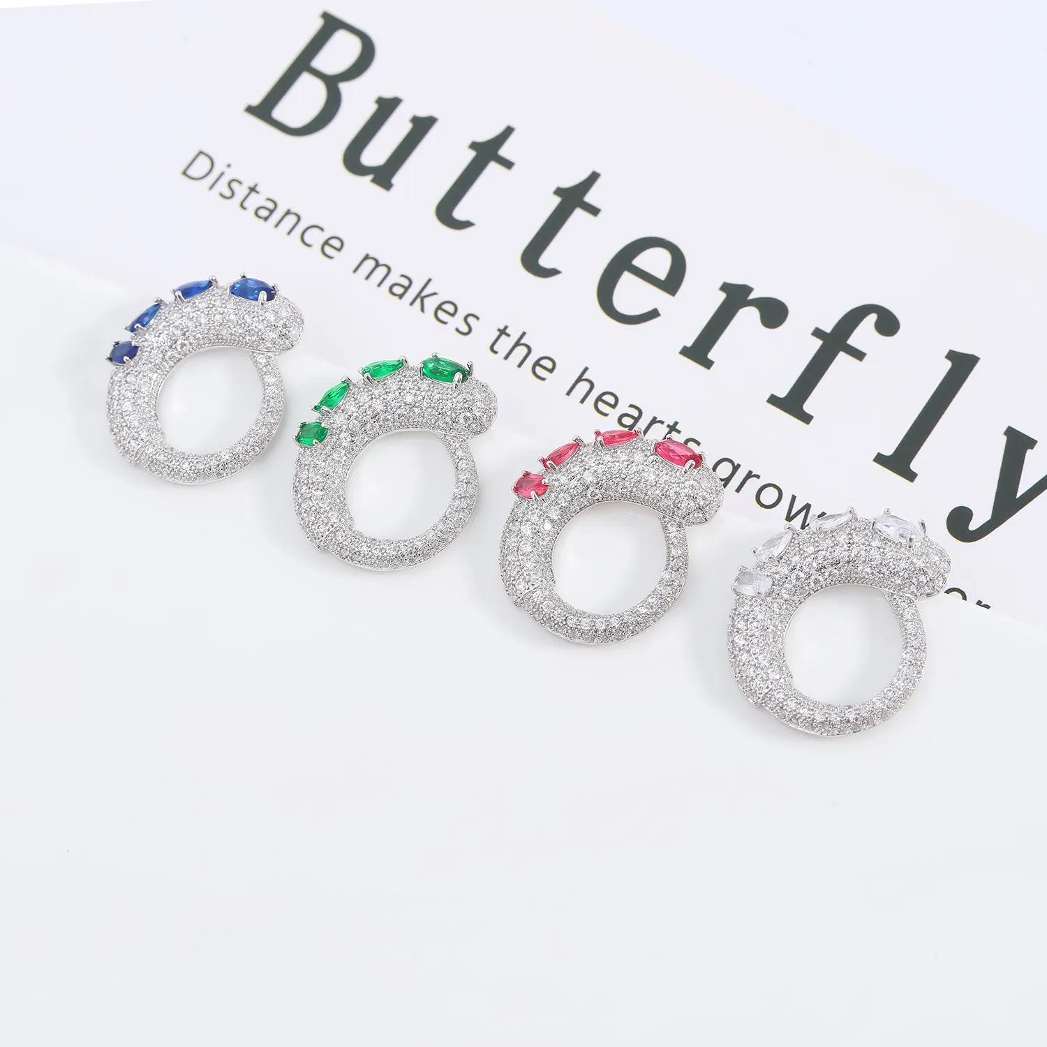 Multicolor Cubic Zirconia Stud Earring for Wedding Accessories CE10877