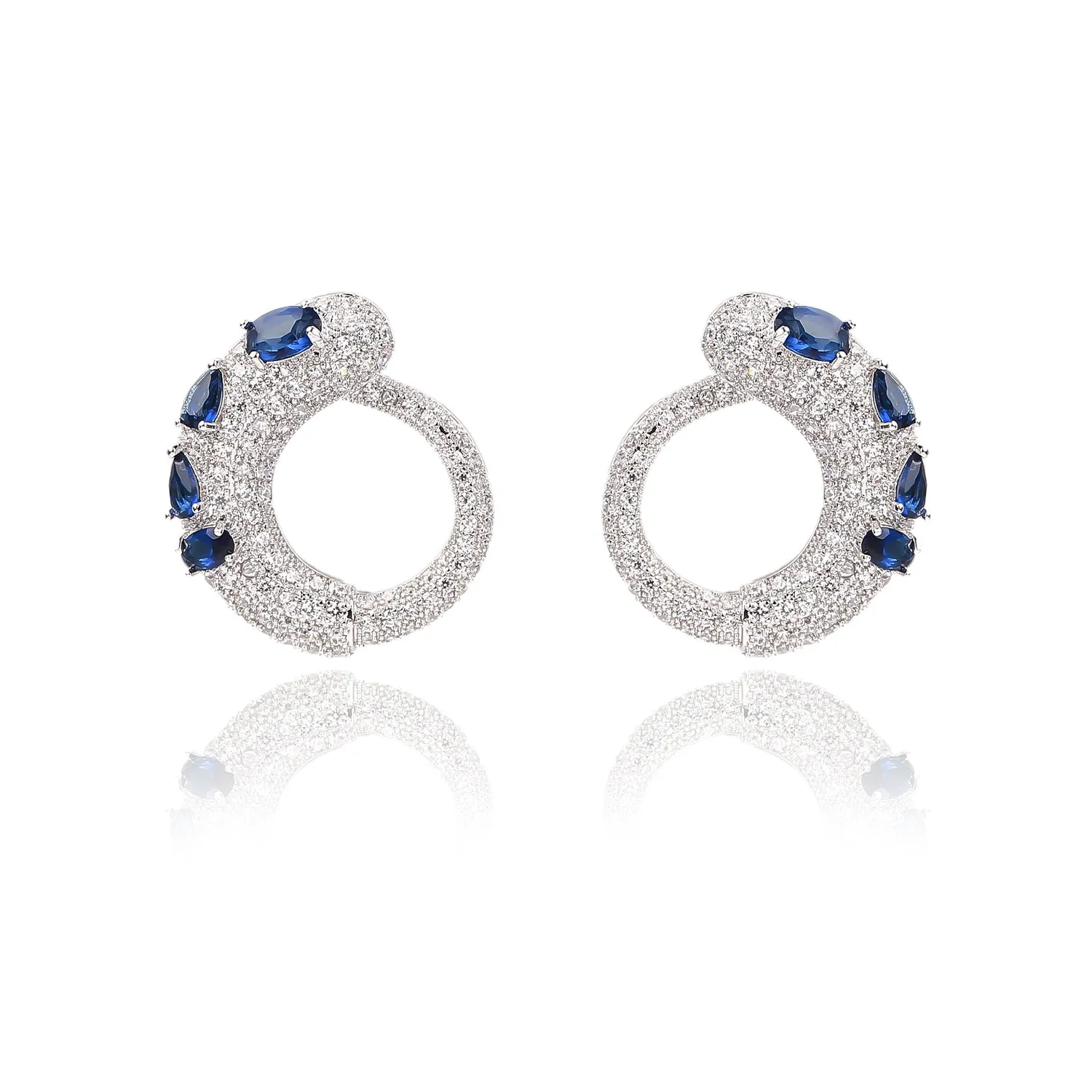 Multicolor Cubic Zirconia Stud Earring for Wedding Accessories CE10877