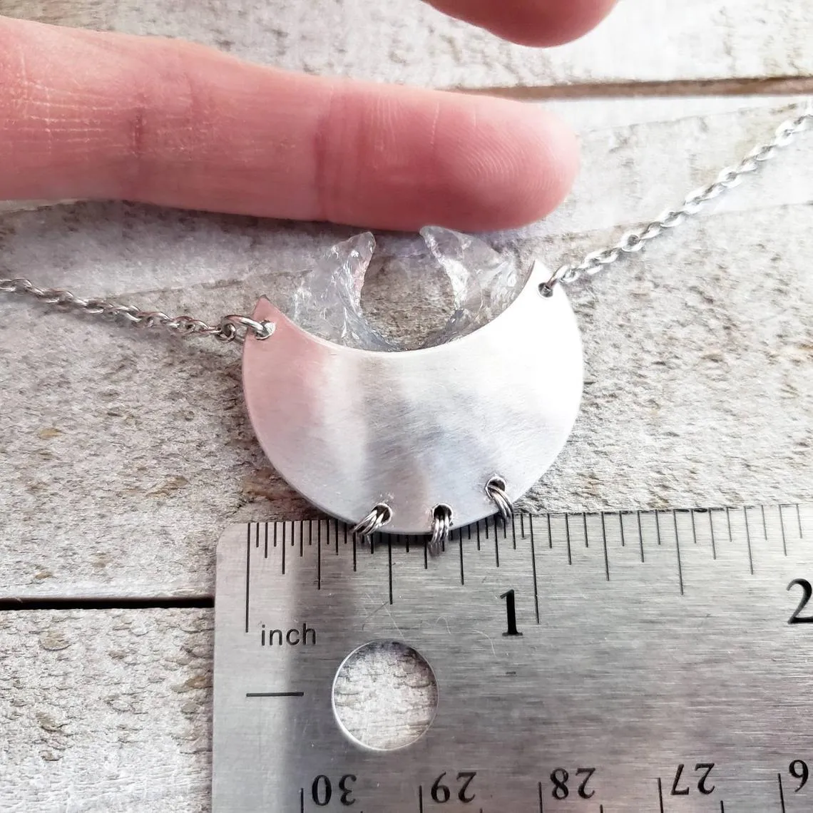 Opalite Moon shield necklace