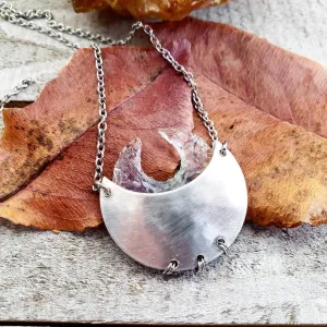 Opalite Moon shield necklace