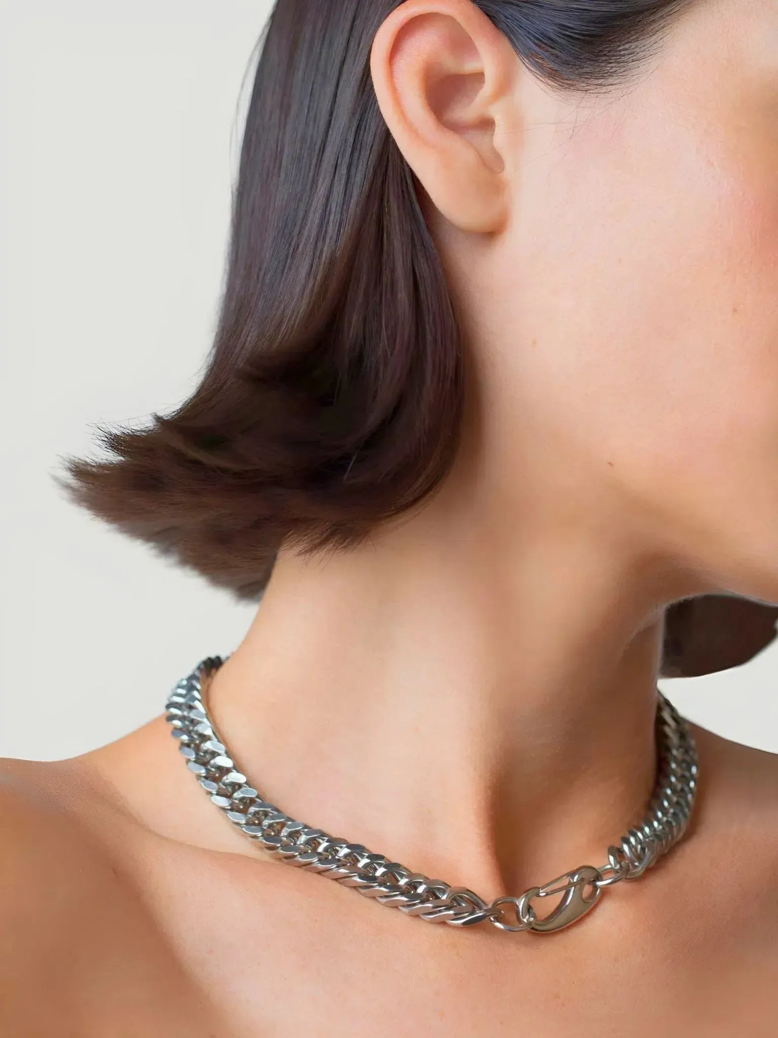 OUTOFOFFICE Chunky Silver Chain Necklace