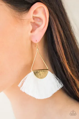 Paparazzi Accessories  - Modern Mayan #E106 Peg - White Earrings