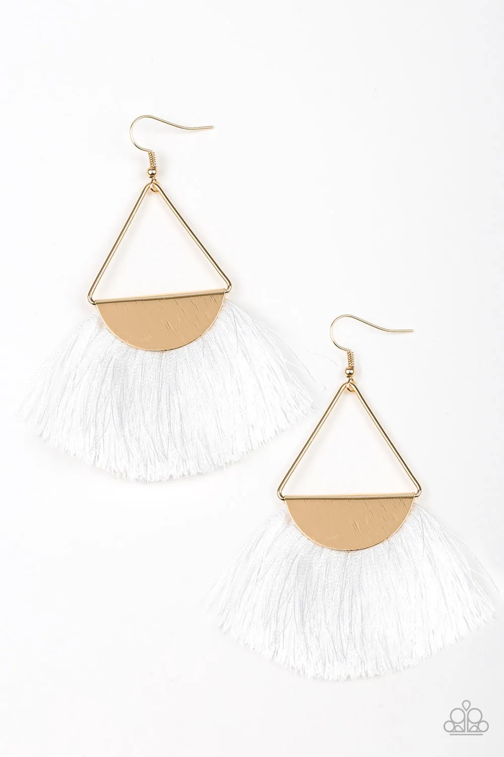 Paparazzi Accessories  - Modern Mayan #E106 Peg - White Earrings