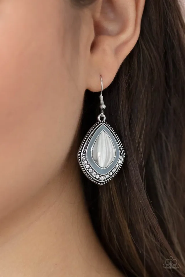 Paparazzi Earring ~ Fearlessly Feminine - Silver