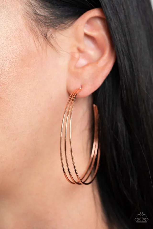 Paparazzi Earring ~ Rimmed Radiance - Copper