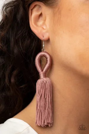 Paparazzi Tassels and Tiaras - Pink Earrings