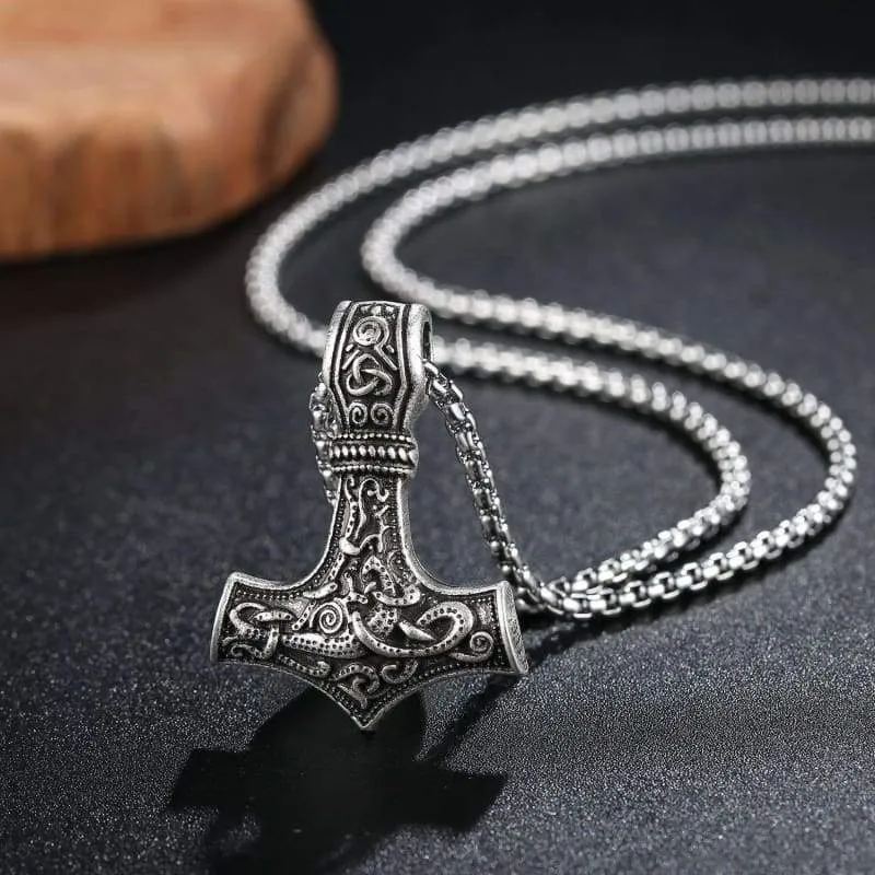 Pewter Viking Necklace Norse Amulet Pendant Necklace Celtic Pagan Jewelry Viking Gift Jewelry