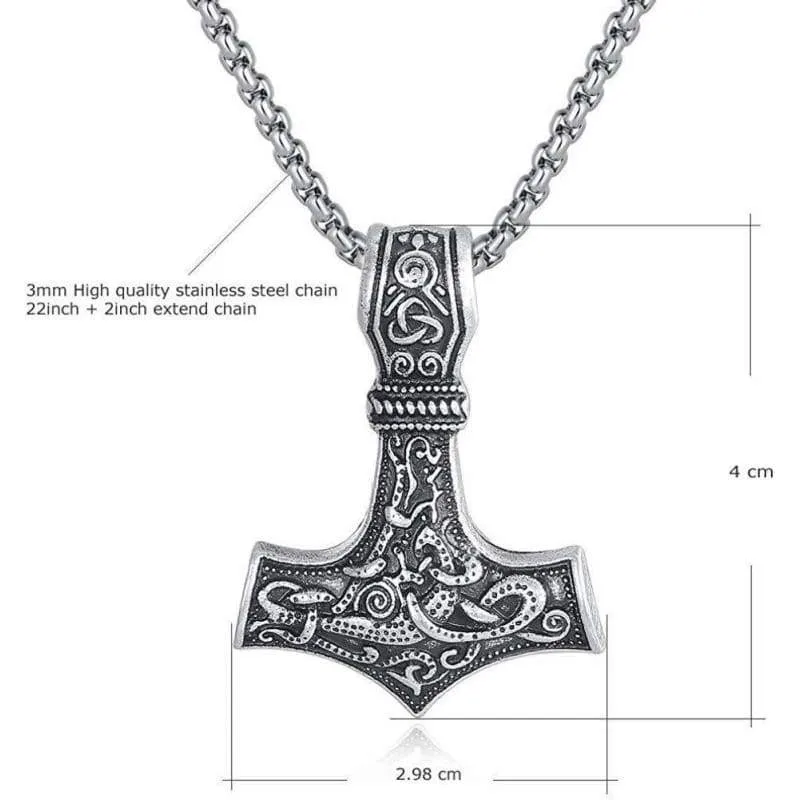 Pewter Viking Necklace Norse Amulet Pendant Necklace Celtic Pagan Jewelry Viking Gift Jewelry