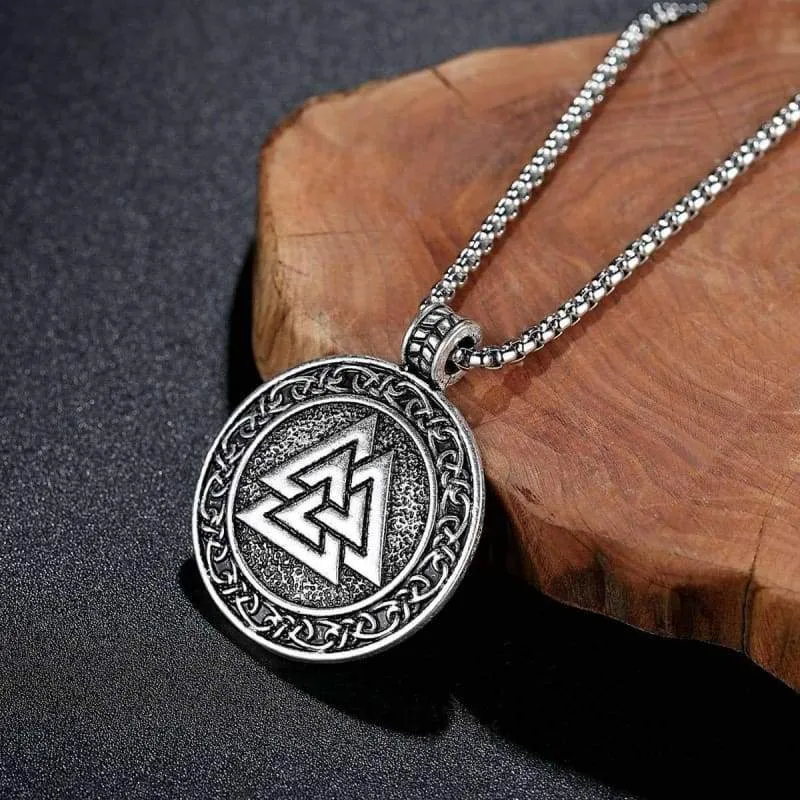 Pewter Viking Necklace Norse Amulet Pendant Necklace Celtic Pagan Jewelry Viking Gift Jewelry