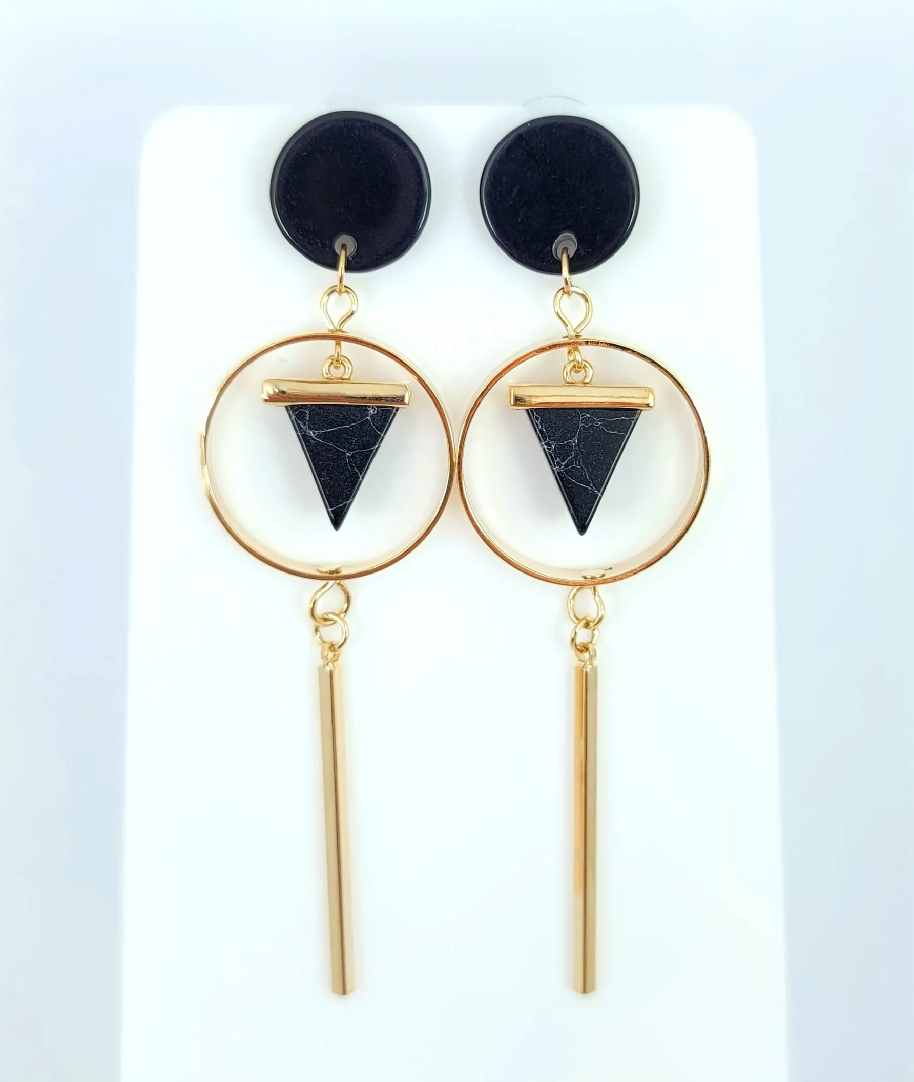 Pointed Black Earrings