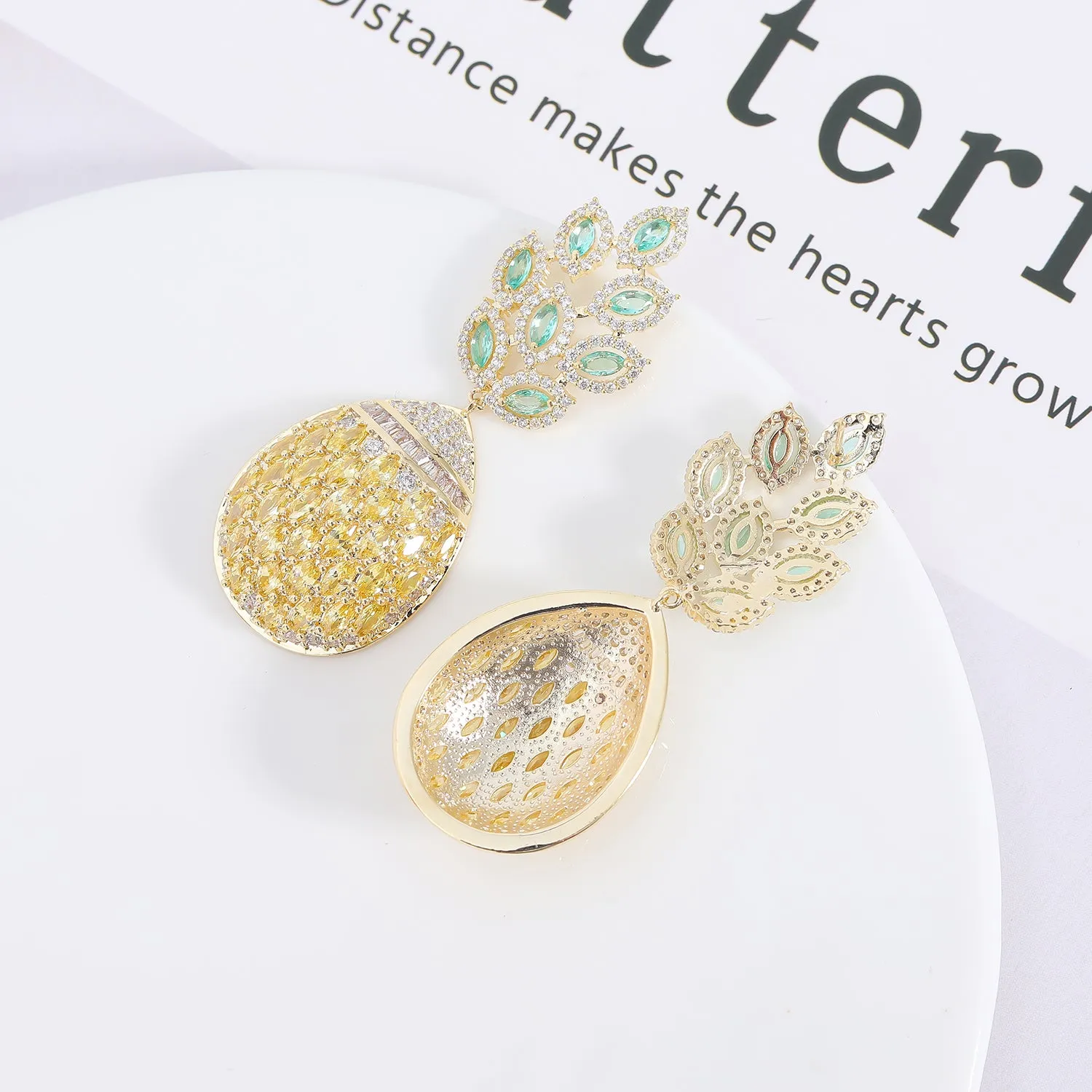 Popular Cubic Zirconia Pineapple Earring for Wedding Accessories CE10904