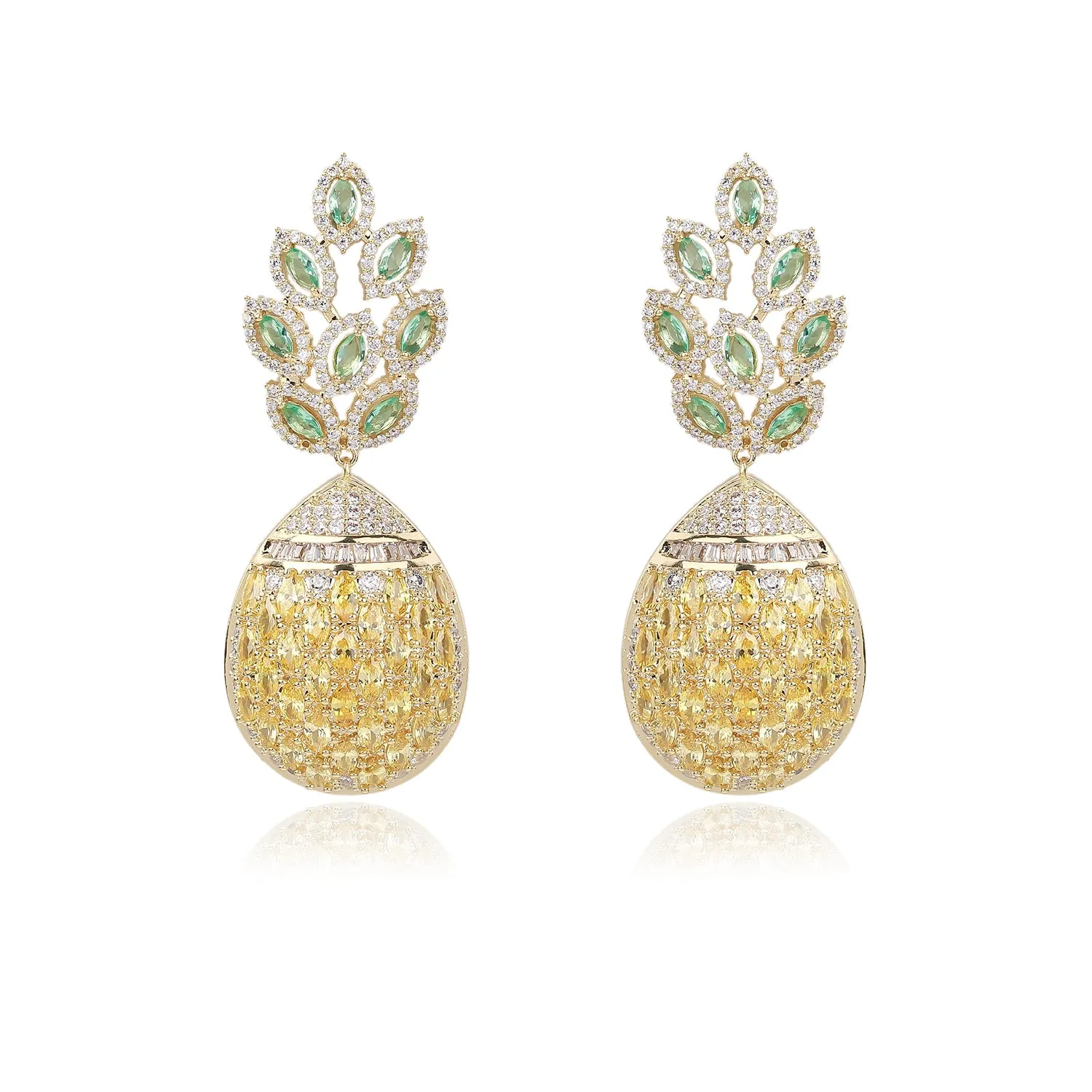 Popular Cubic Zirconia Pineapple Earring for Wedding Accessories CE10904