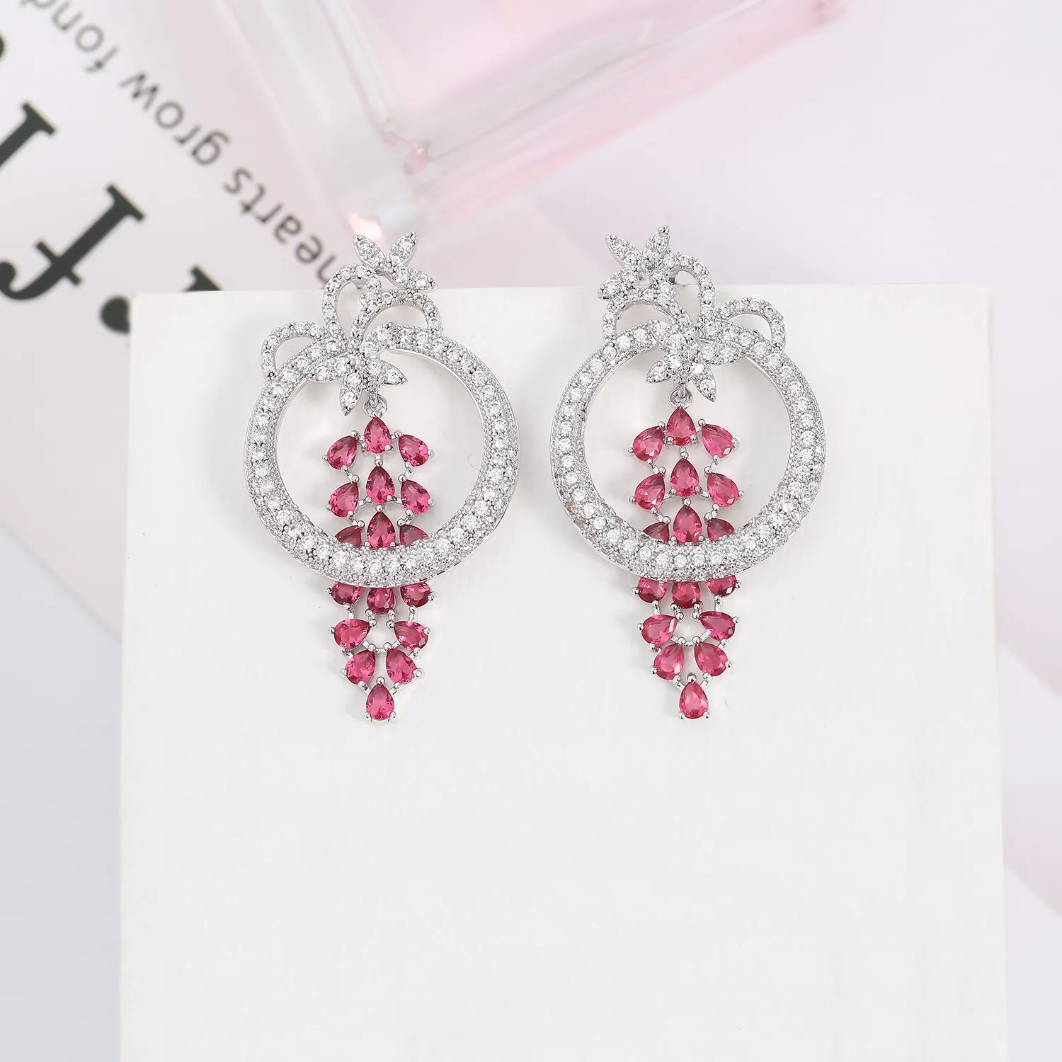 Popular Cubic Zirconia Round with Charm Earring for Wedding,Bridal Jewelry CE10922