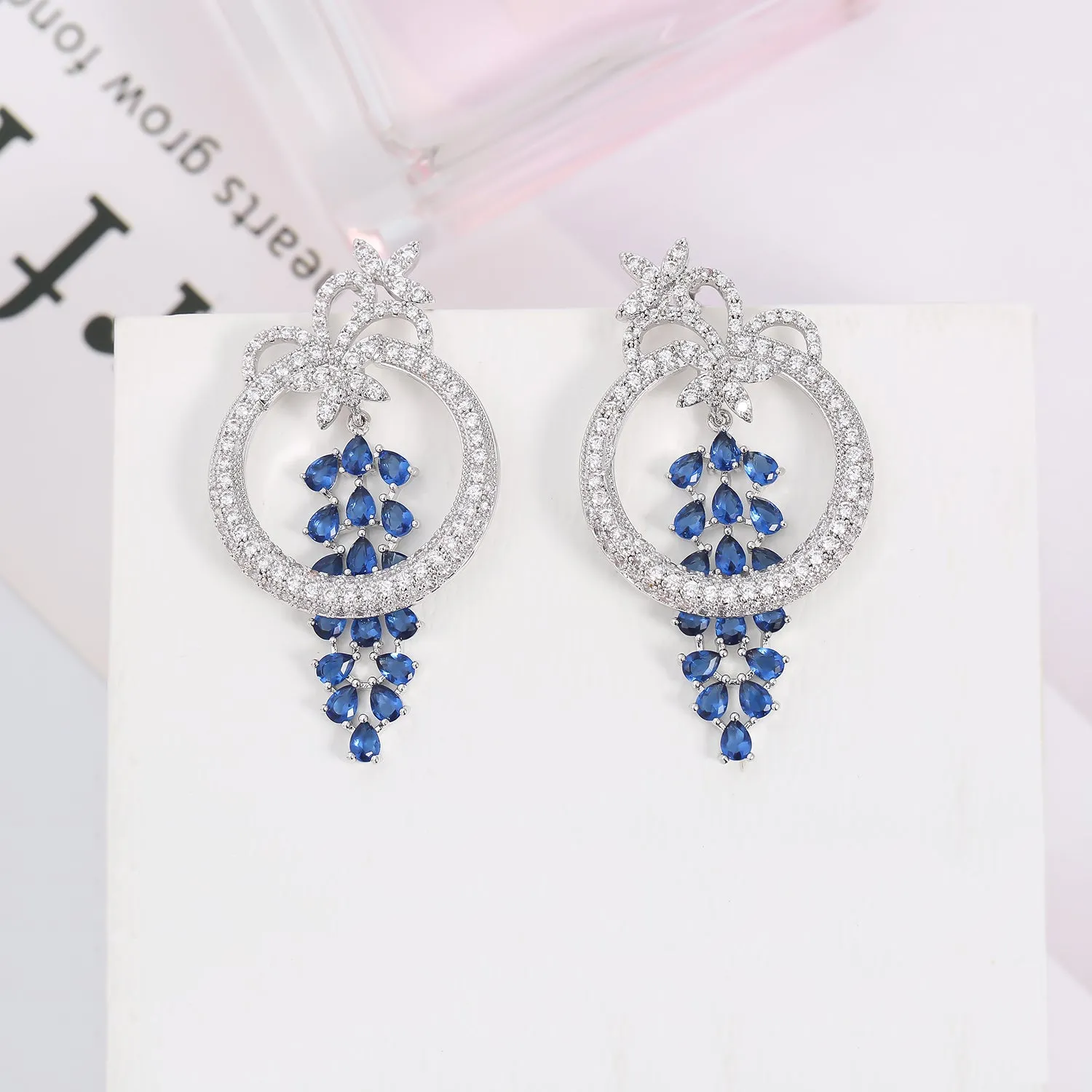 Popular Cubic Zirconia Round with Charm Earring for Wedding,Bridal Jewelry CE10922