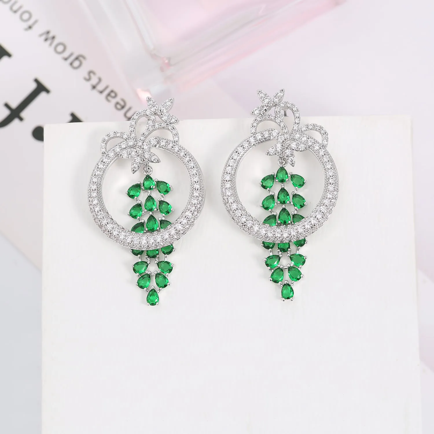 Popular Cubic Zirconia Round with Charm Earring for Wedding,Bridal Jewelry CE10922