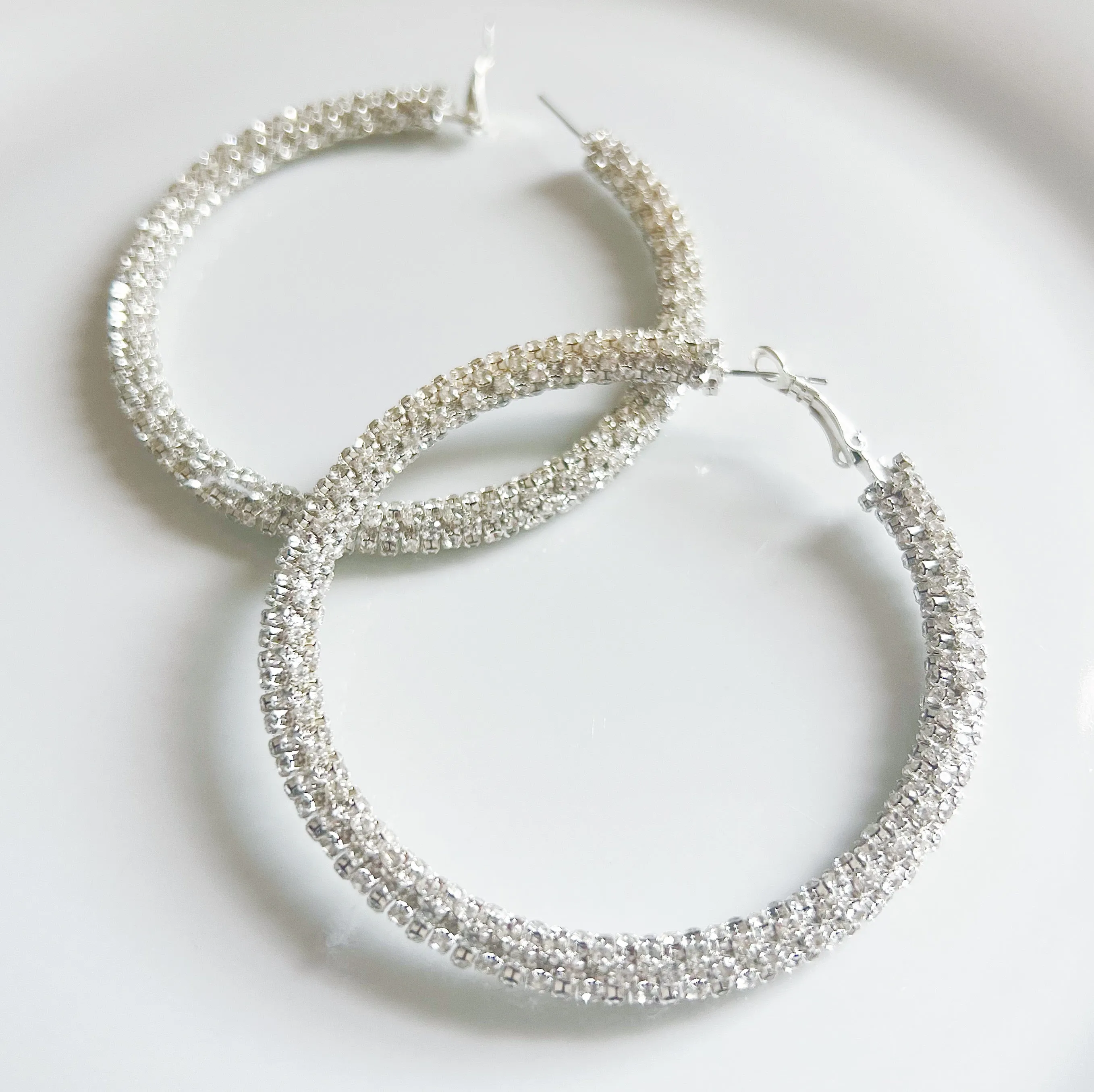 Rhinestone Hoop Earrings