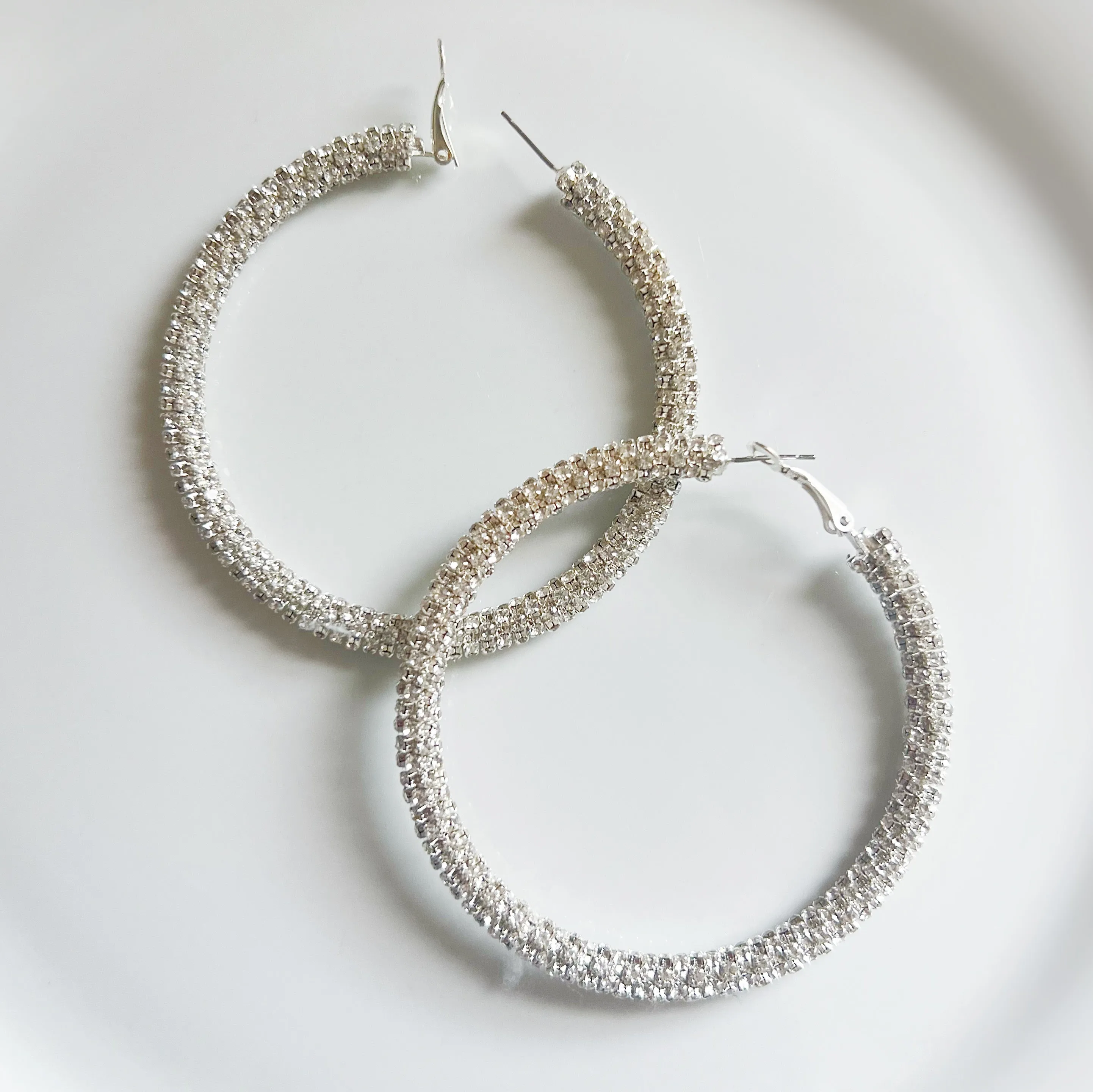 Rhinestone Hoop Earrings