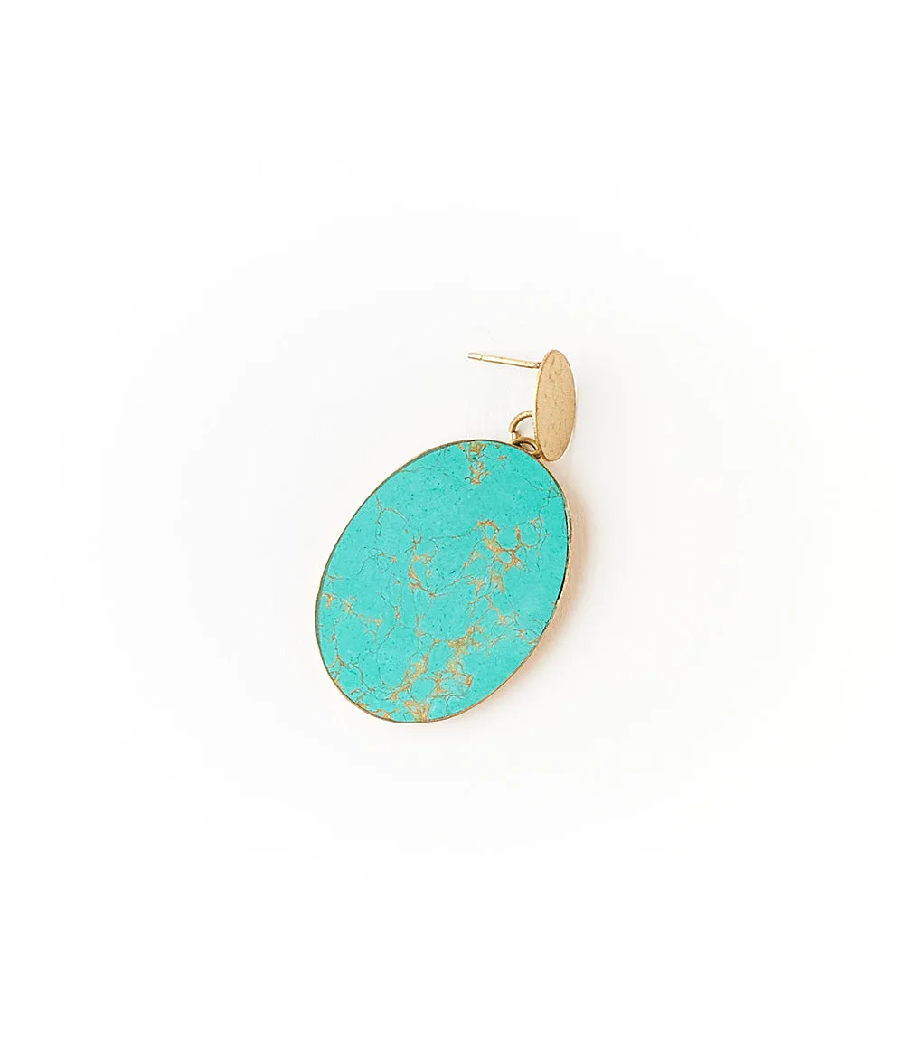 Sandhya Reconstituted Stone Drop Earrings - Turquoise