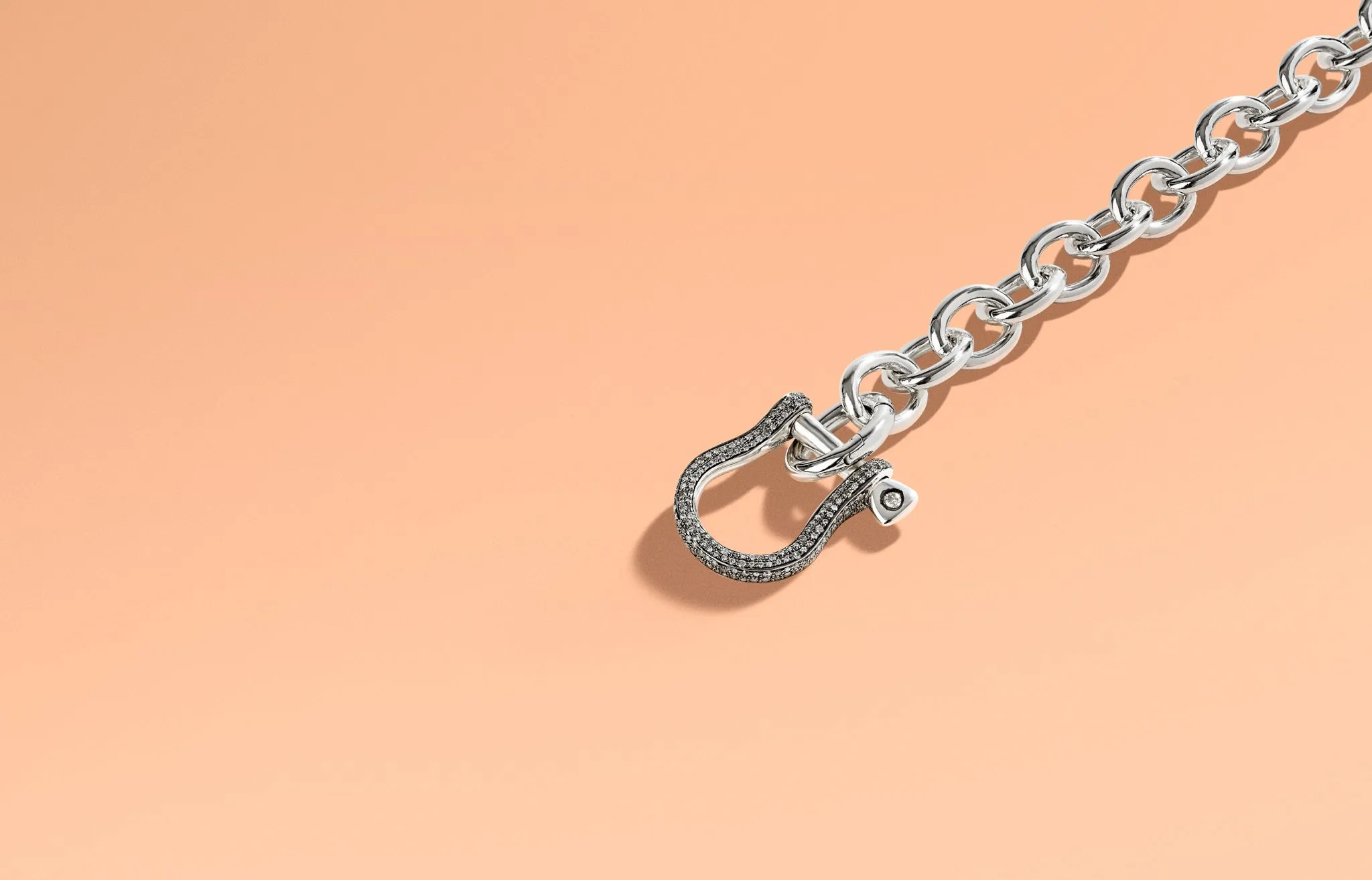 Shackle Chain Necklace | Diamond