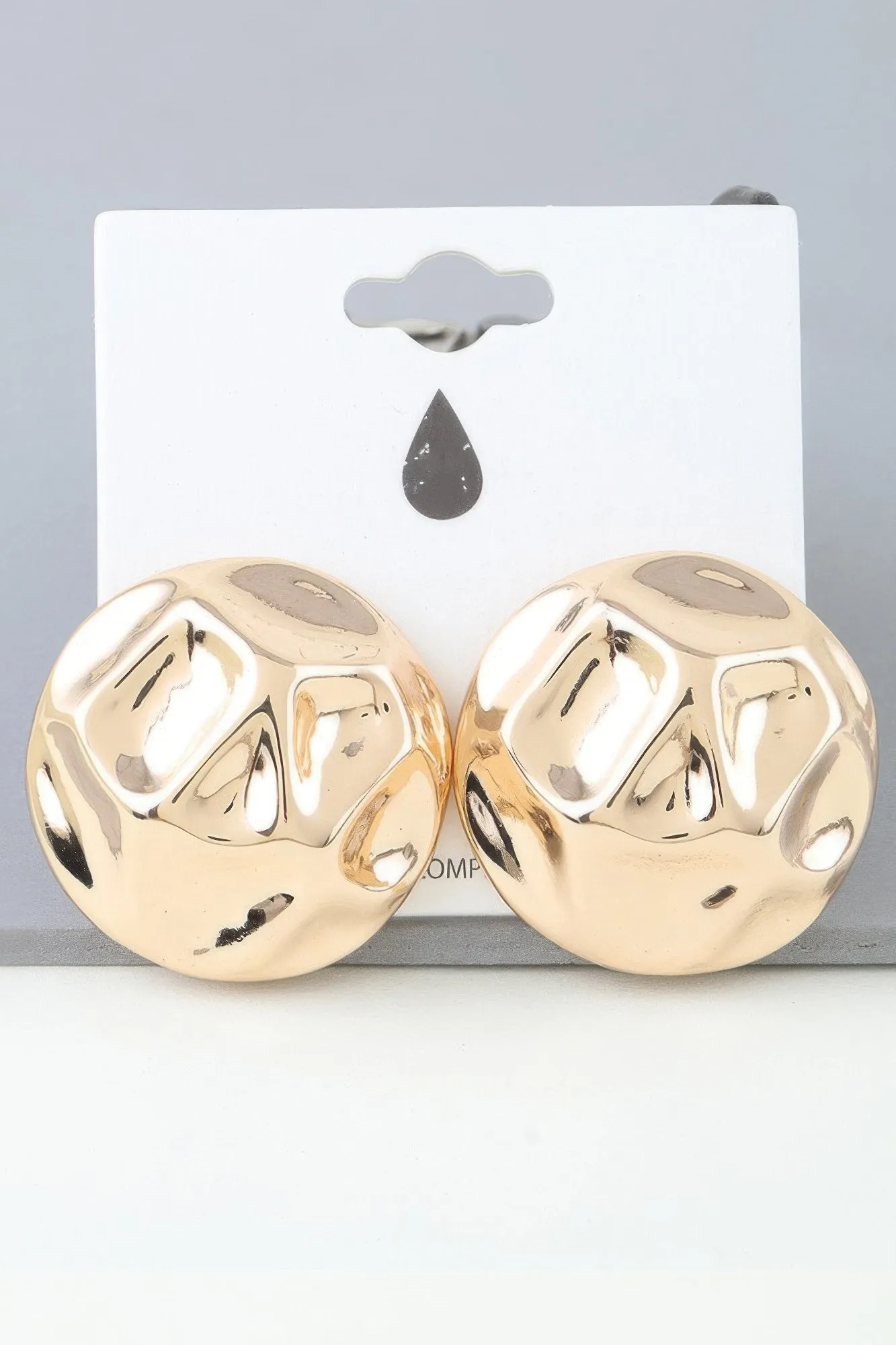 Shiny Hammered Dome Earrings