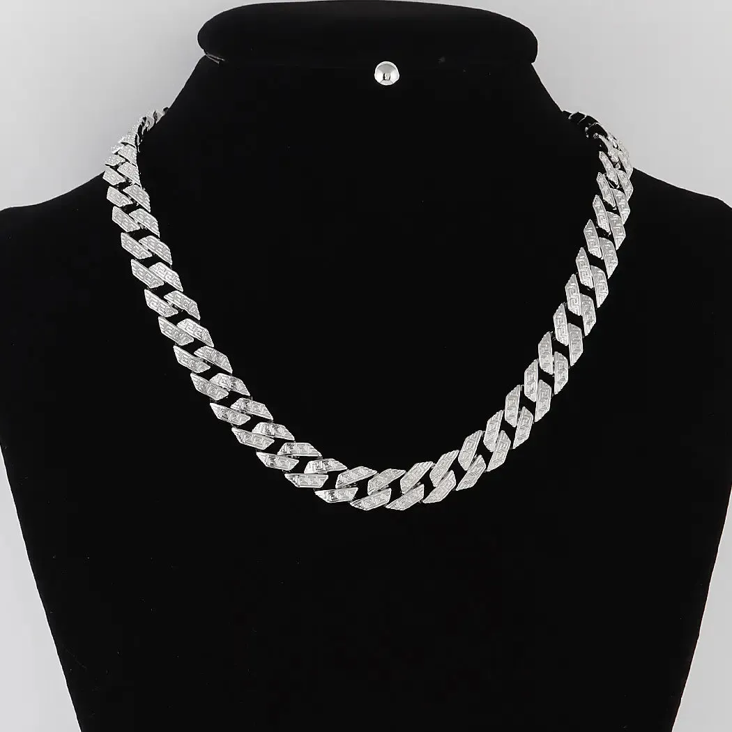 Silver Aztec Pattern Chain Necklace