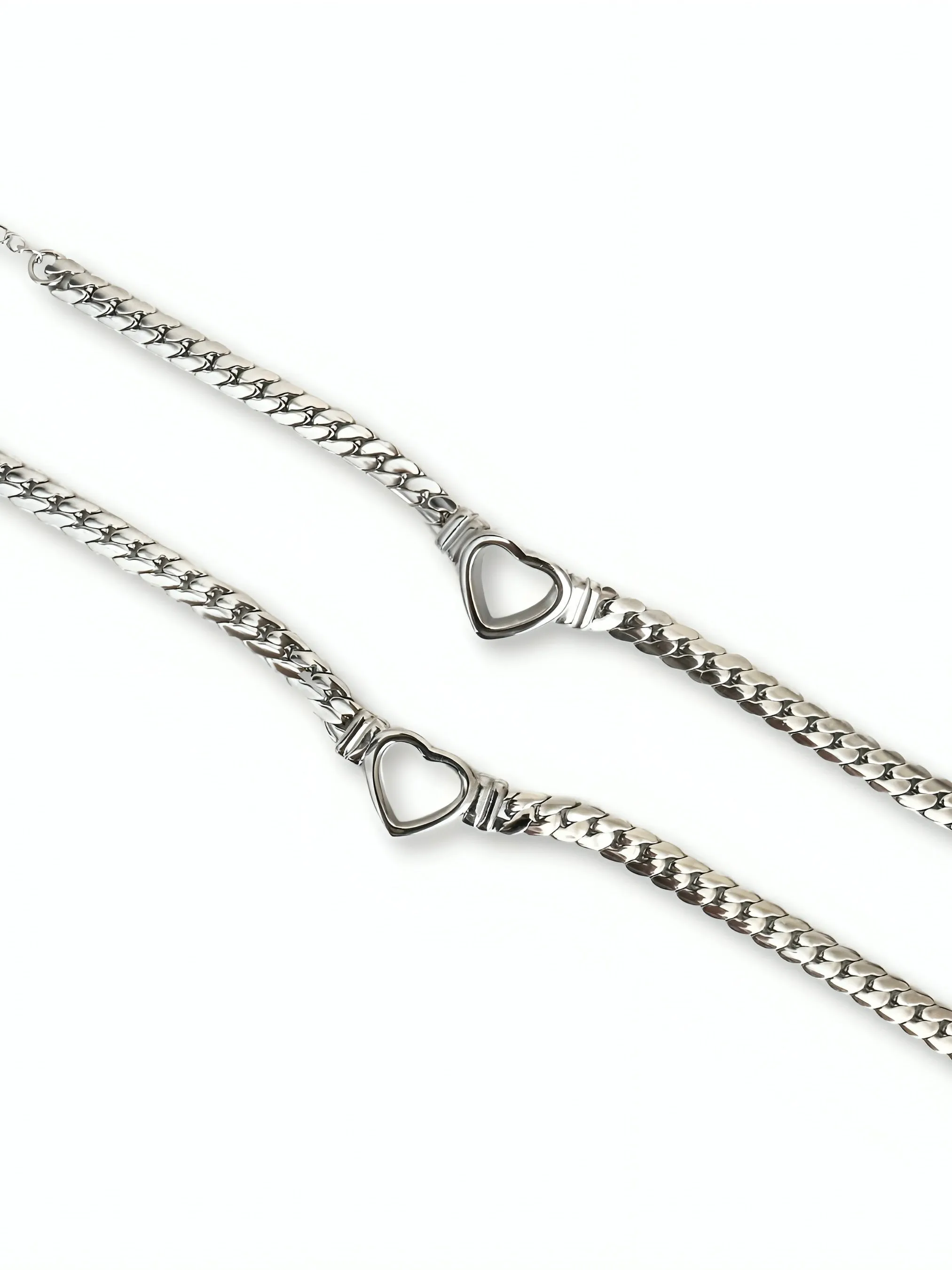 Silver Heart Chain Necklace