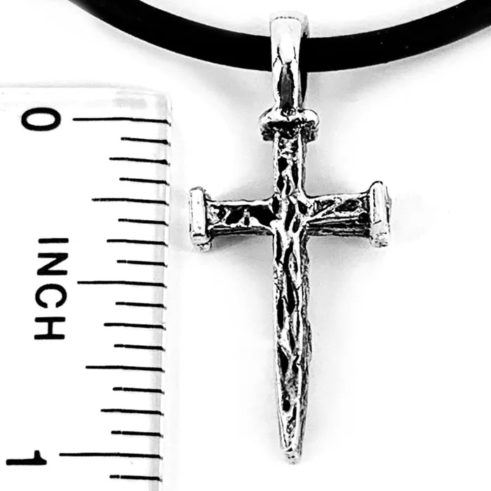 Silver Nail Cross Necklace