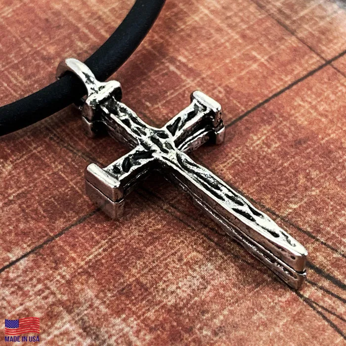 Silver Nail Cross Necklace