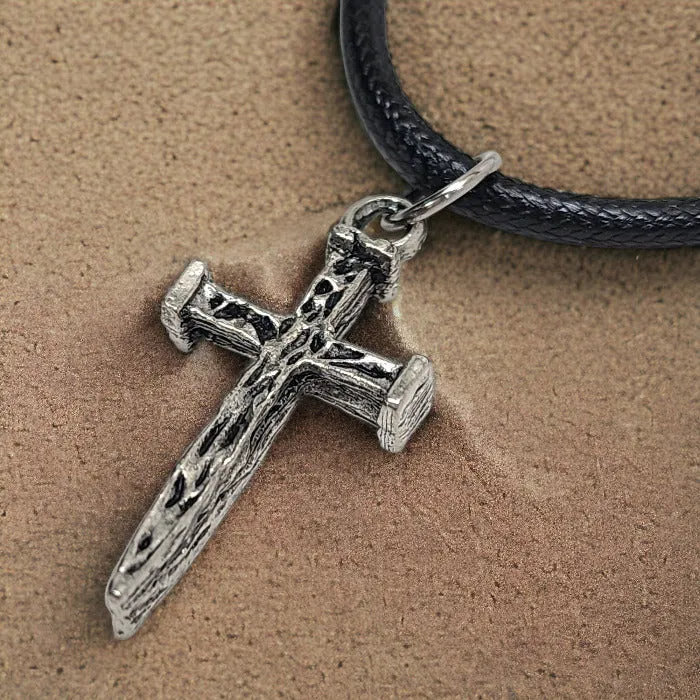 Silver Nail Cross Necklace