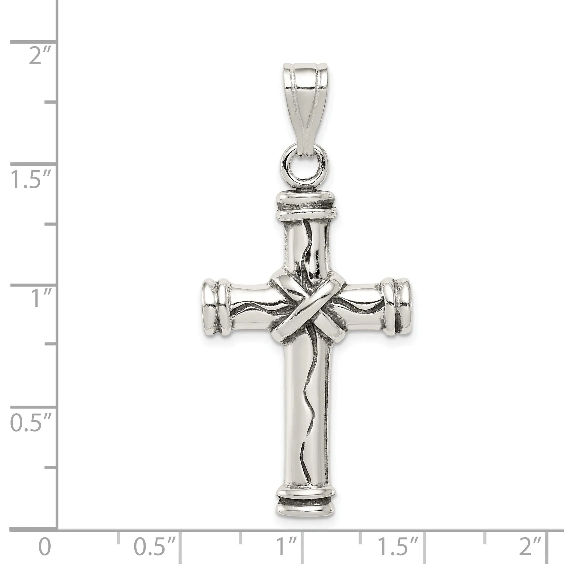 Silver Polish Antique Finish Latin Cross Pendant