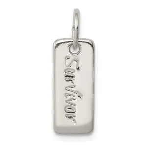 Silver Polish Courage Survivor Reversible Charm