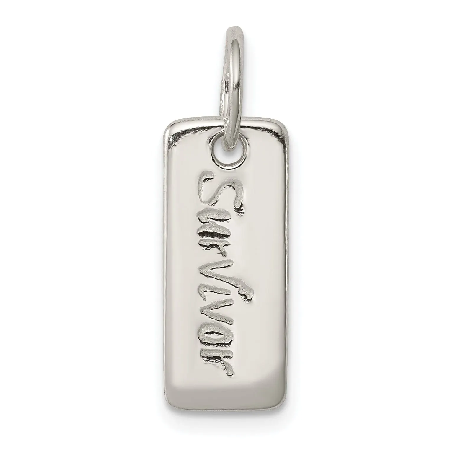 Silver Polish Courage Survivor Reversible Charm