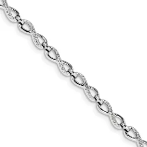 Silver Polished Finish Diamond Bracelet