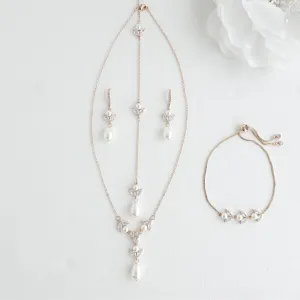 Simple Rose Gold Jewelry Set-Leila