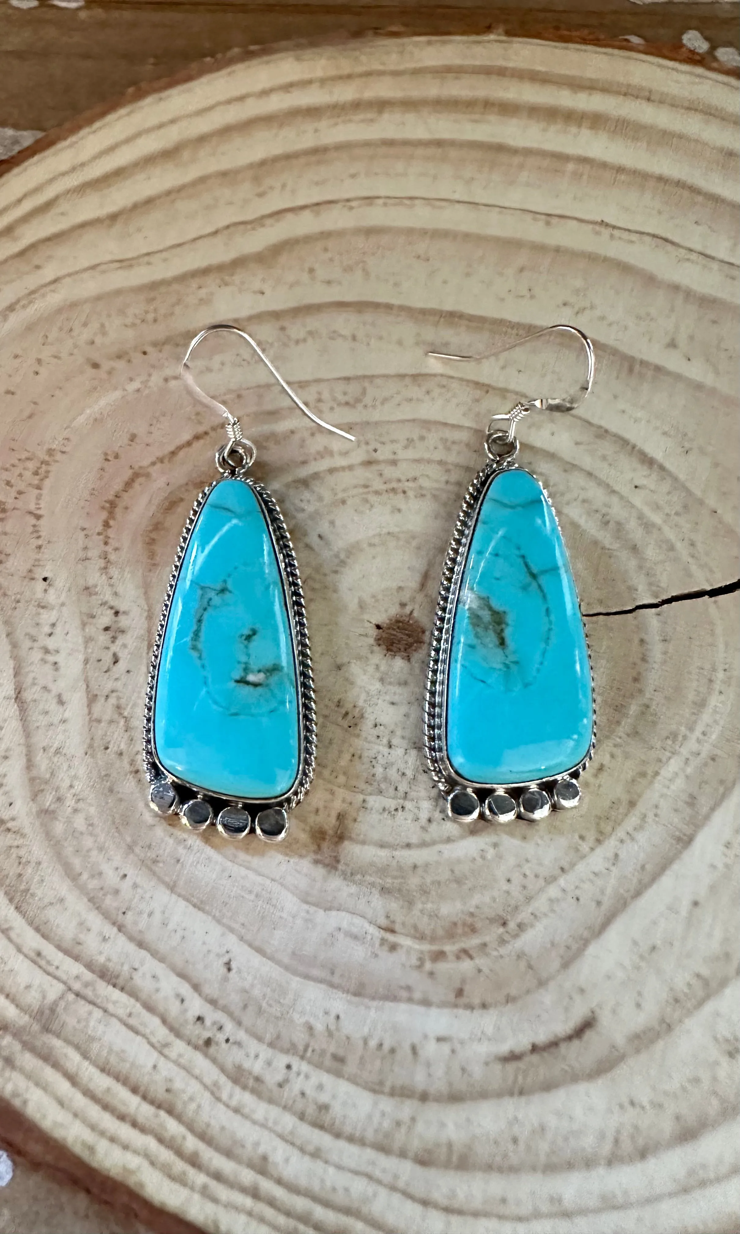 SLICE OF TURQUOISE Sterling Silver Earrings