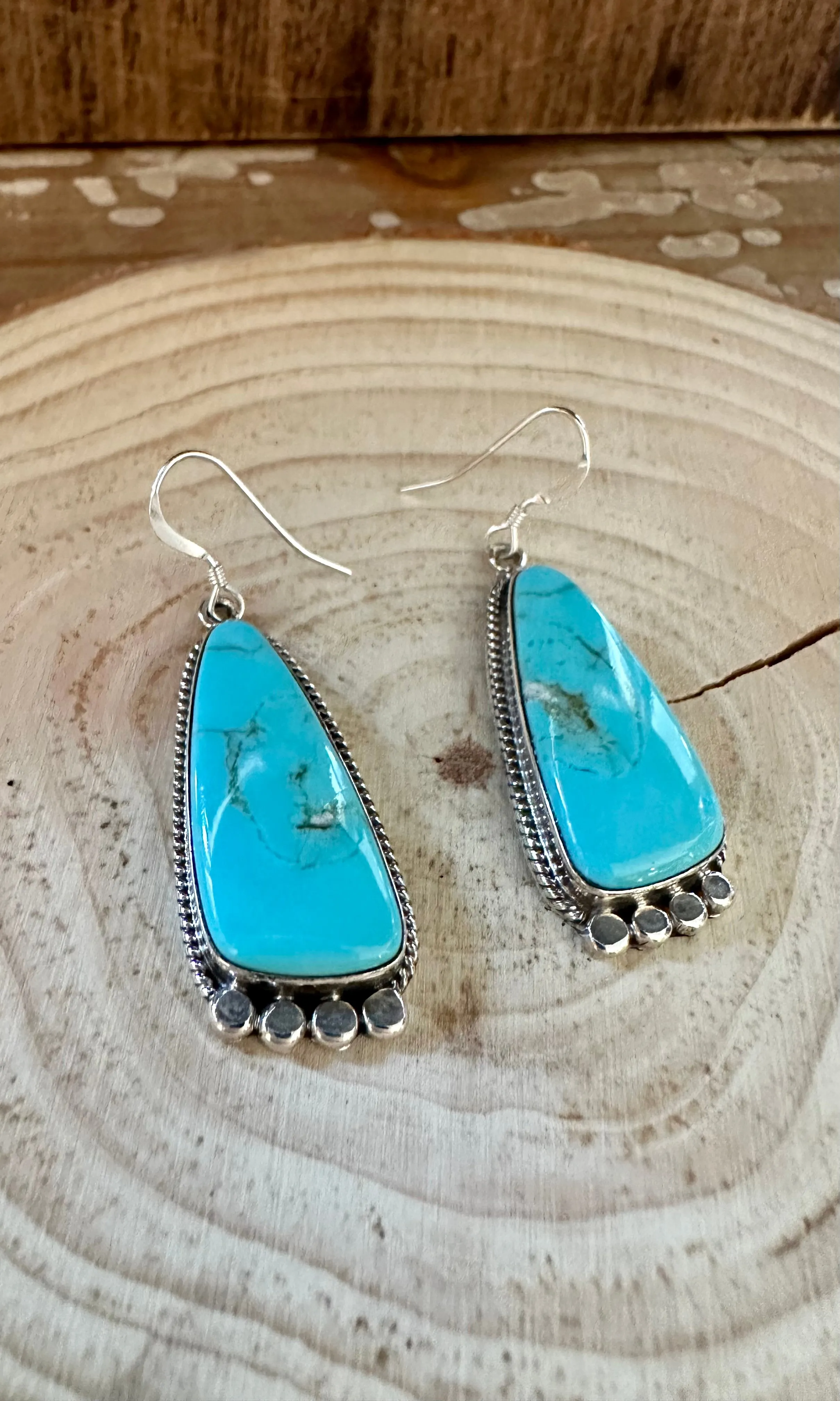 SLICE OF TURQUOISE Sterling Silver Earrings