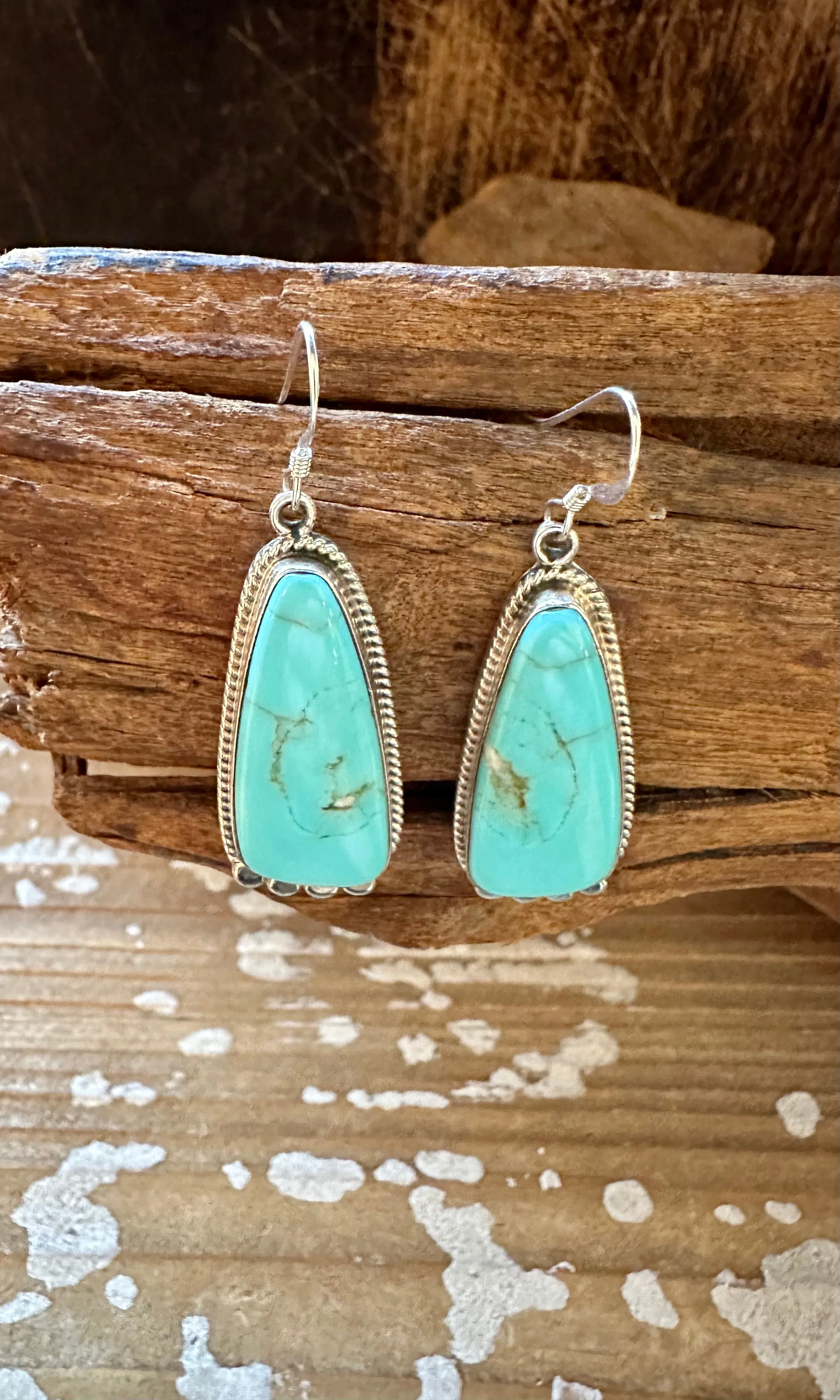 SLICE OF TURQUOISE Sterling Silver Earrings