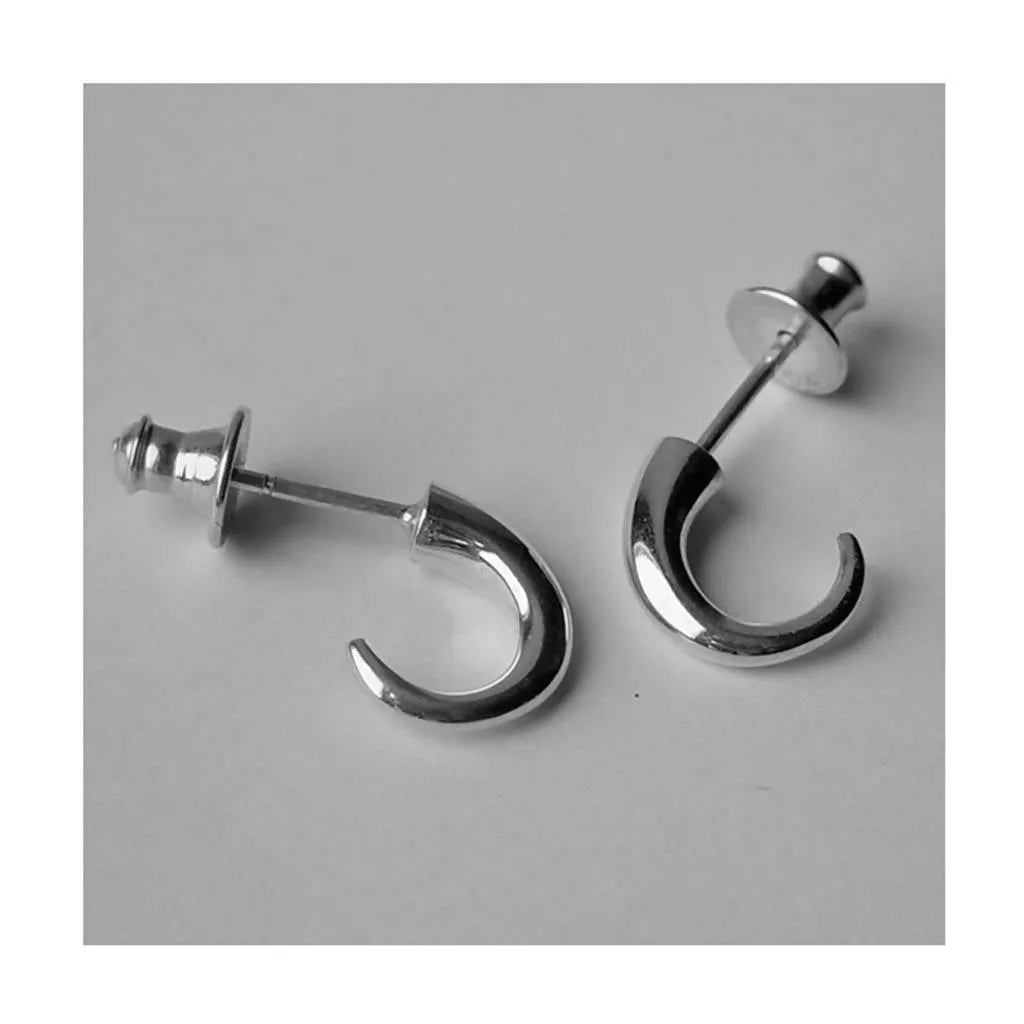 Small Silver Wiggly Hoop Earrings